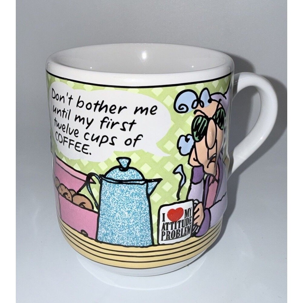 Hallmark MAXINE 3D Mug Don't Bother Me Until My First 12 Cups Of Coffee 14 oz